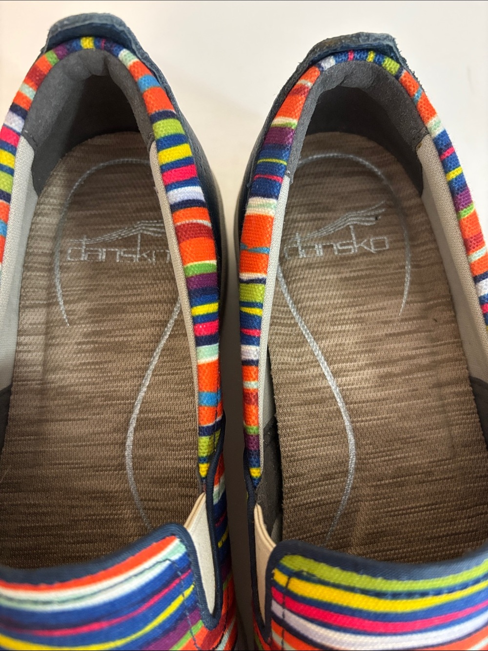 Dansko Belle Colorful Striped Canvas Slip on Sneaker Shoes Size 41 - Picture 10 of 14